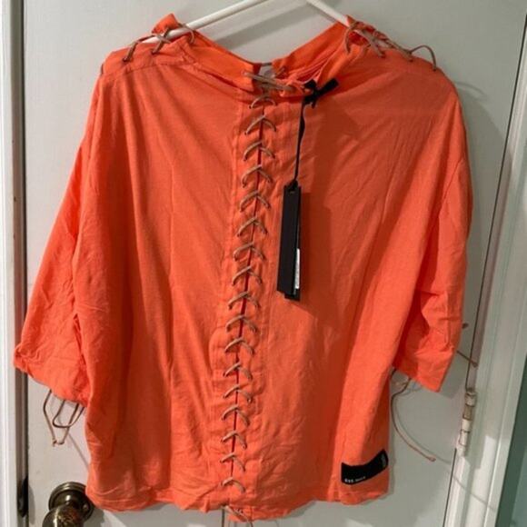 Unravel Project lace up shirt orange L - Picture 5 of 13